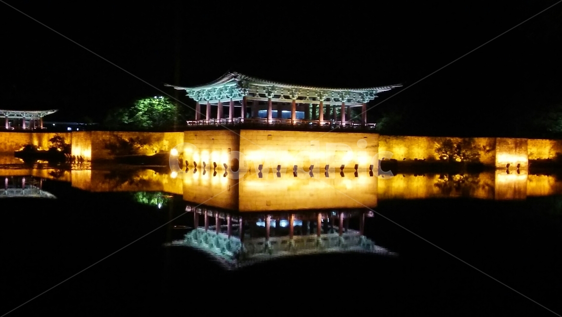 경주,한옥,안압지,동굴과월지,풍경,한국전통,야경