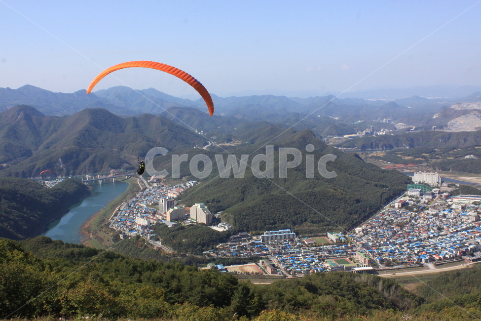 Sky,fly,paragliding,dream,river,landscape,Yeongwol,wind