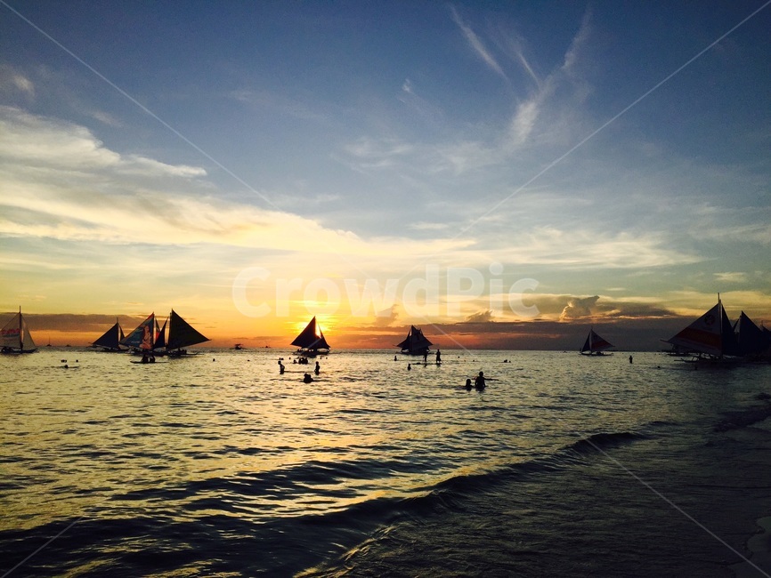 석양,바다,노을,필리핀,보라카이,화이트비치,돛단배,힐링,sunset,beach,healing,휴식,해변,자연,풍경,nature,landscape,outdoors,옥외,dusk,황혼,일몰,sky,하늘,dawn,새벽,red sky,붉은 하늘,sunlight,햇빛