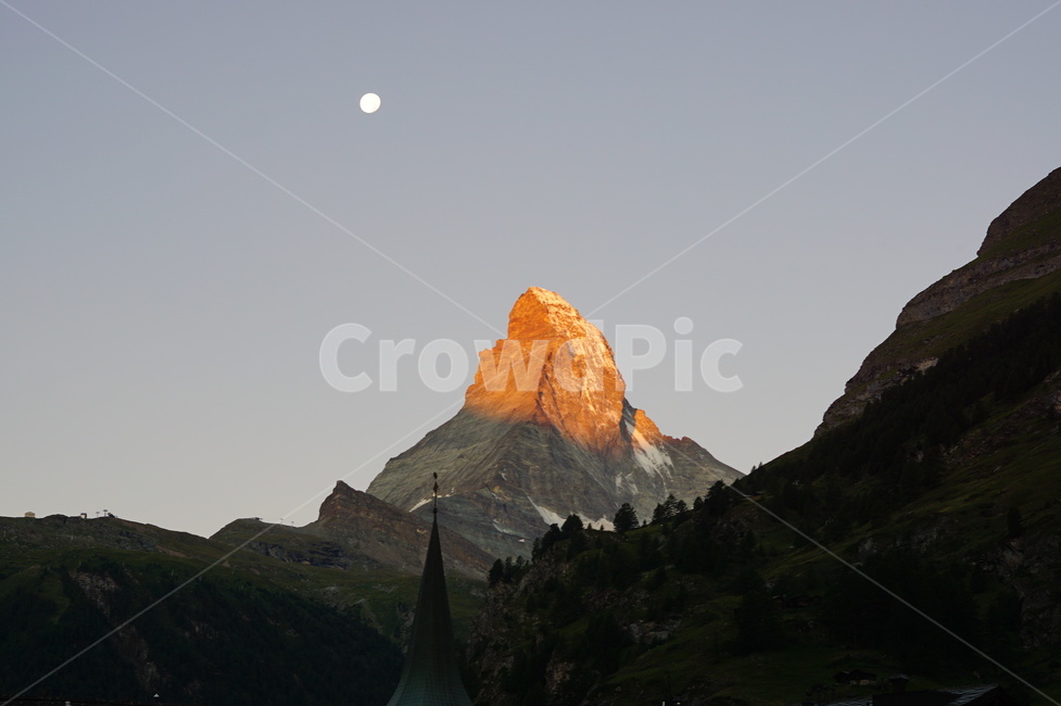 nature,자연,mountain,산,산맥,마테호른,황금호른,달,스위스,그란델발트