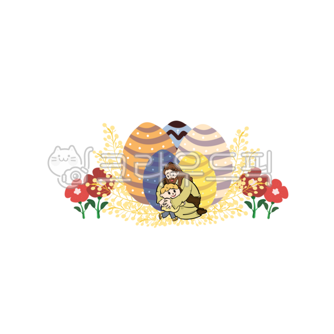 부활달걀,꽃,잎,손그림,일러스트,천주교,성당,카톨릭,개신교,기독교,교회,예수님,부활절,사순절,부활계란