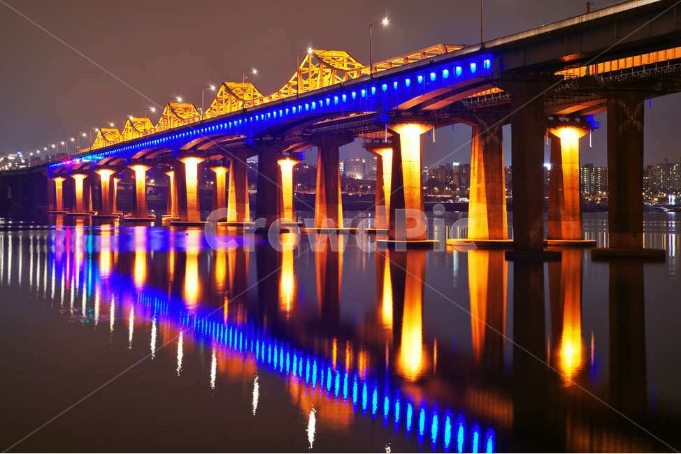 동호대교,한강다리,병용교량,한강,트러스교,야경,조명,반영,야경,밤,풍경,nightscape,night,landscape