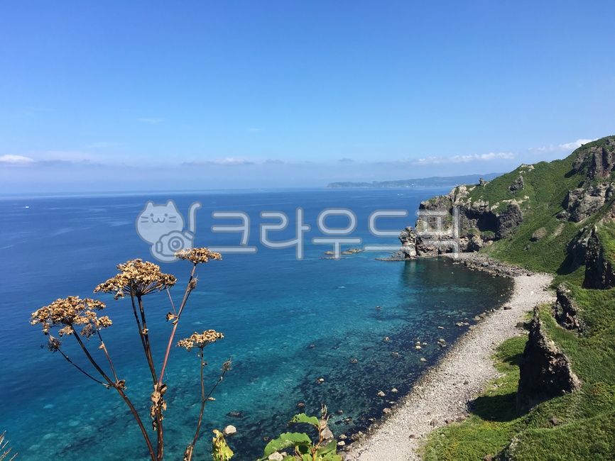 sky,coast,promontory,coastline,ocean,japan,Hokkaido,water,Shakotan blue,sea