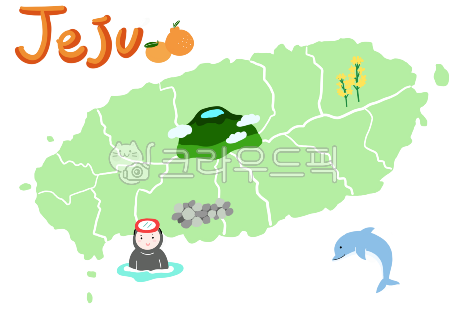 Jeju Island,Jeju Island drawing,Jeju illustration,jeju,Jeju Island map,dolphin,Jeju haenyeo,haenyeo,Hallasan