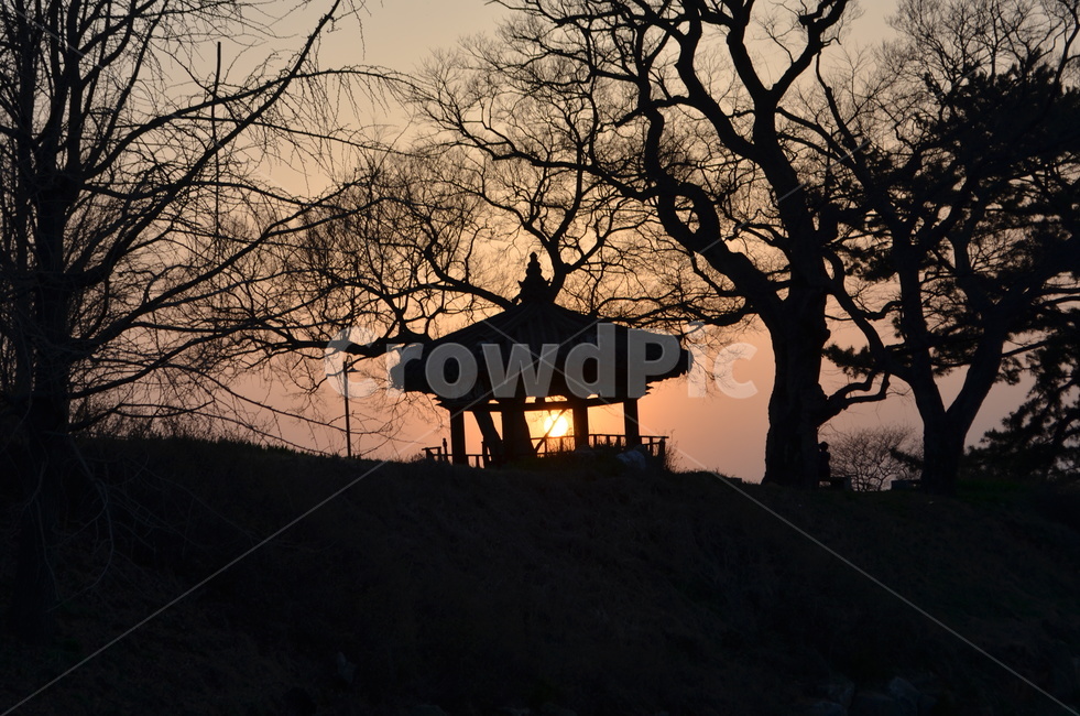 일몰,석양,금강하구,검게나루,정자