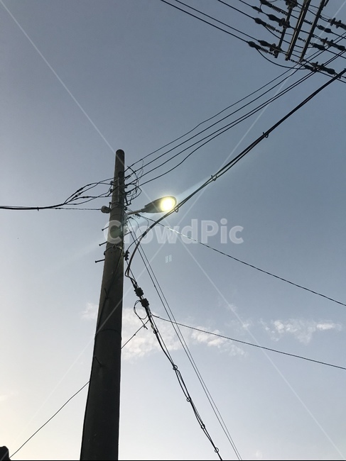 가로등,전등,시골,도시,케이블