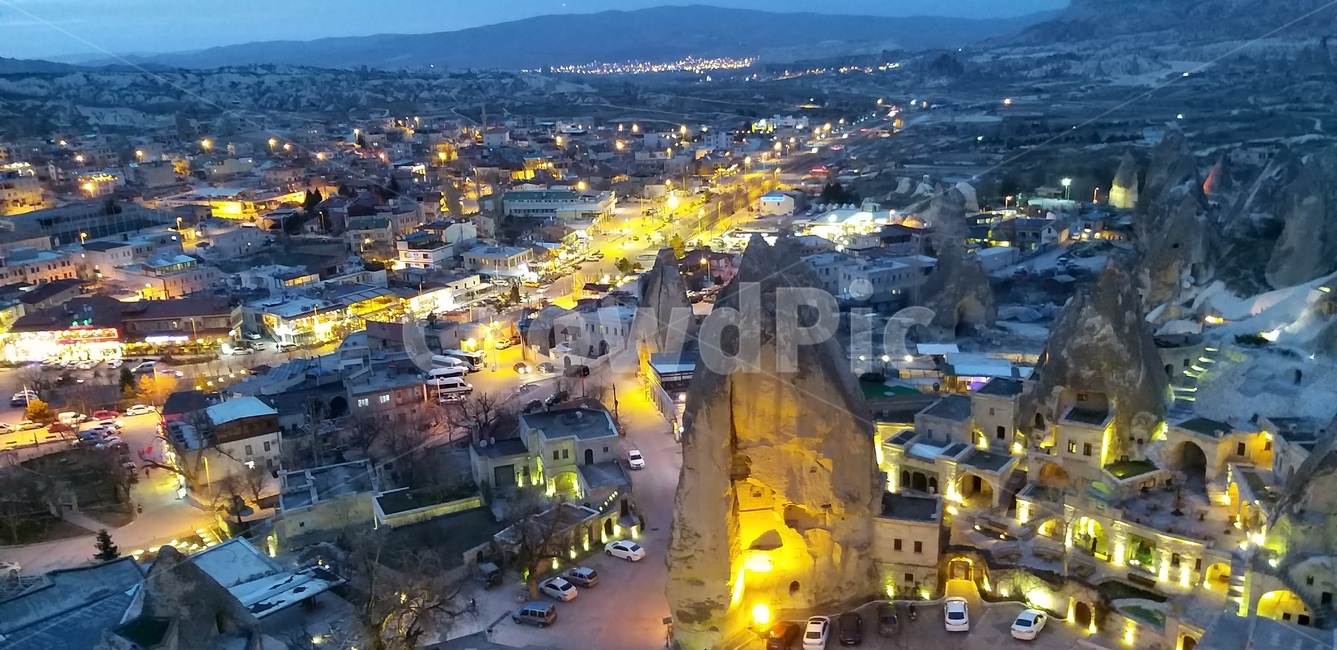 landscape,경치,옥외,scenery,풍경,outdoors,aerialview,야경,터키,카파도키아,turkey,cappadocia,마을야경
