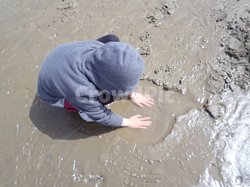 갯벌,소녀,언니와동생,가족,진흙장난,사람,인물,인간,human,person,어린이,어린아이,child,children,kid