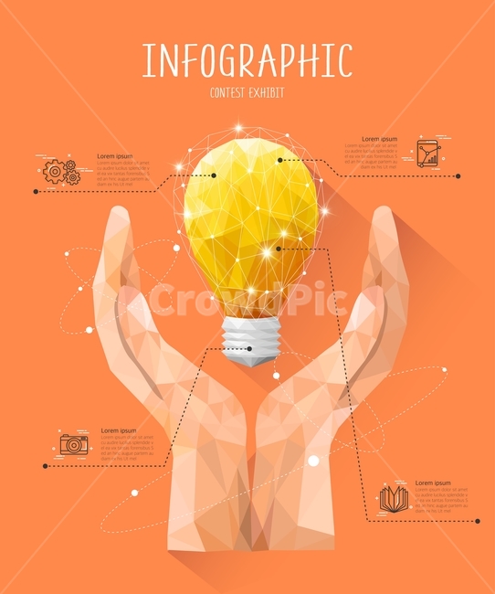 infographic,Line icon,idea,bulb,icon,hand