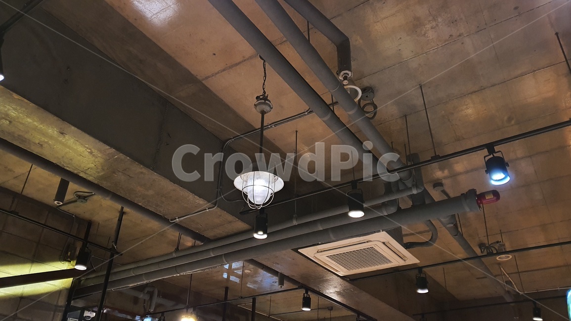인테리어,카페,천정,노출콘크리트,korea,interior,lightfixture,전등