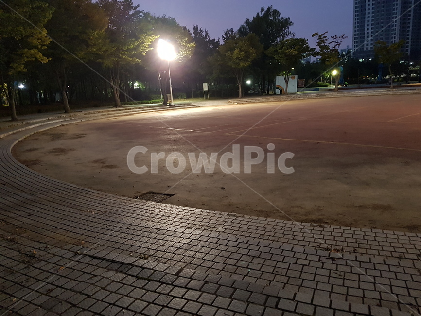 공원,운동장,산책,운동,저녁,가로등