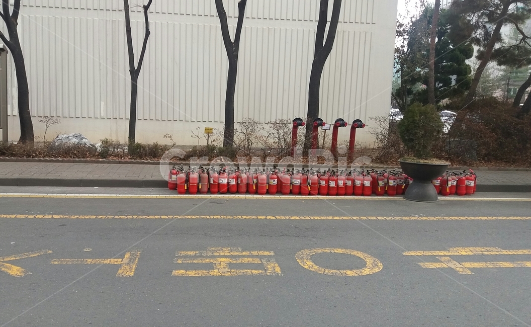풍경,소화기,아스팔트,도로,빨강,red