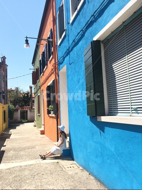 이탈리아,베네치아,여행,유럽,여름,italy,venezia,파랑,하늘색,blue,사람,인물,인간,human,person,여성,여자,woman,female,lady
