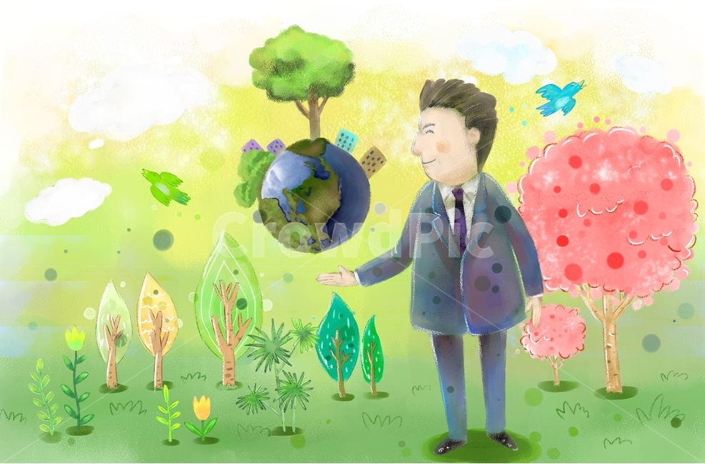 비즈니스,비즈니스맨,회사원,회사,남자,사람,대기업,직장인,직장,경영,영업,기업,워크,업무,금융,근로자,비전,진취,노력,젠틀맨,거래,계약,페인터,일러스트,회화,삽화,그림,상황,캐릭터,자연,친화,밝음,소개,보호,숲,나무,새,꽃,맑음,자연보호,환경보호,바른,친환경기업,희망,미래,미소,웃음,잔디,지구,새싹,식목일,자랑,둥실,치켜올림,알록달록,구름,녹색,비즈니스,사업,business,service,work,그래픽,일러스트레이션,graphic,illustration