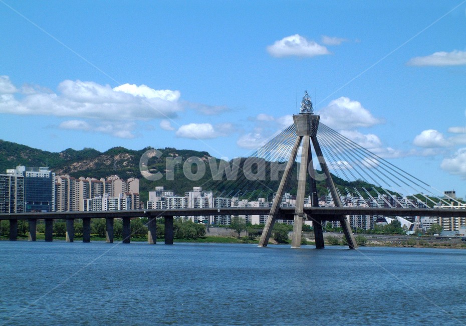 올림픽대교,한강다리,콘크리트사장교,서울올림픽기념,송파구,한강,도시,풍경,city,landscape,한국도시풍경,한국도시경관,korea cityscape,building,건물,bridge,다리