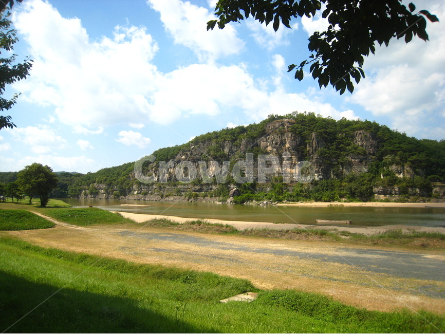 경북,안동,하회마을,부용대,강,파란하늘,구름,river,cliff,blue,cloud,green,자연,풍경,nature,landscape,한국자연풍경,한국자연경관,korea nature landscape,outdoors,옥외,field,들