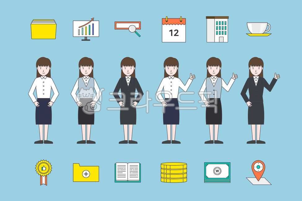Illustration,documents,office,white collar,building,banknote,character,drawing,action,businesswoman,female,worker,pose,like,work,graph,office worker,folder,person,suit,object,cup,coin,thumbs,woman,young,thumb,book,icon,gesture,search,whitecollar,paper,med