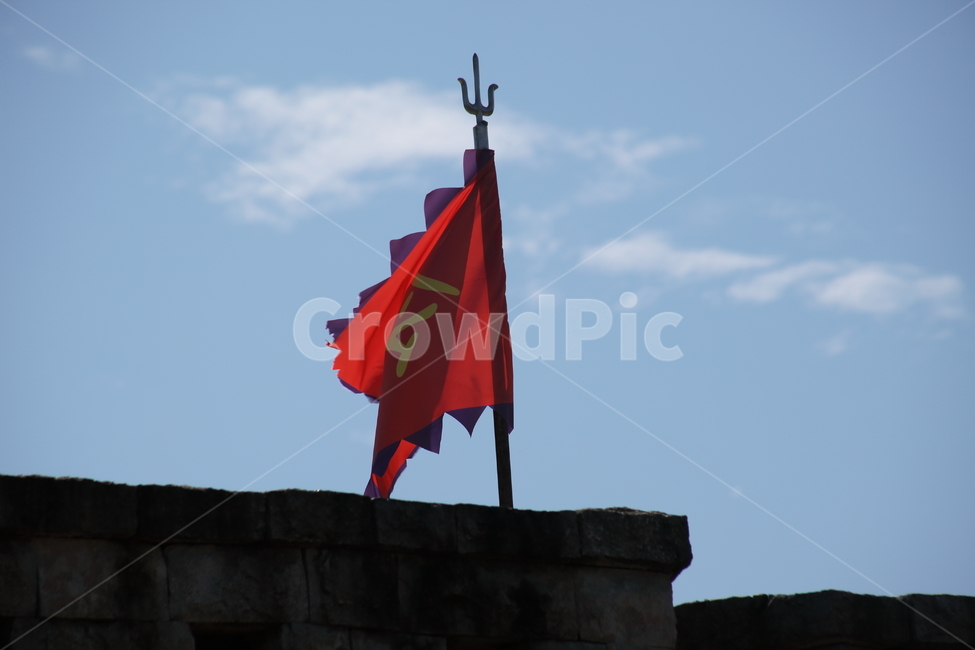 성벽,창,깃발,symbol,flag