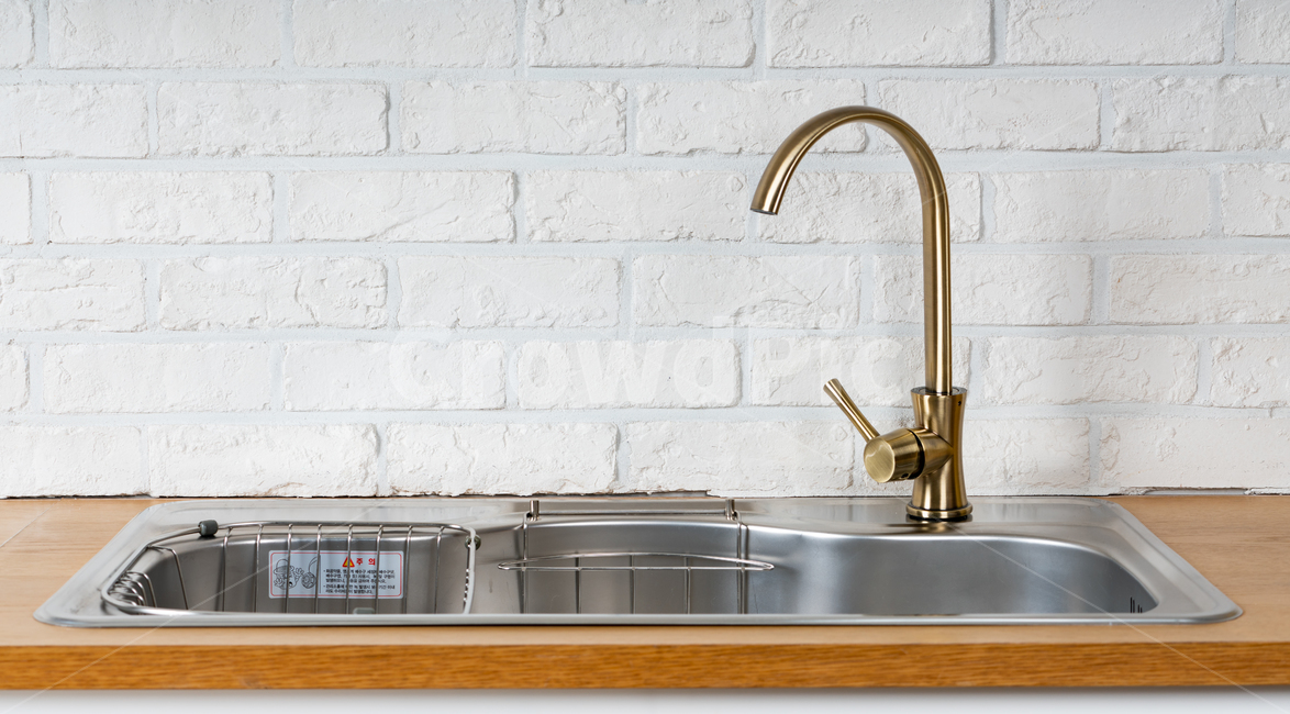 cooking utensil,sink,pattern,tree,Clean,inside,stainless,space,interior,waterworks,modern,background,neat,brick,cooking,kitchen utensils,kitchen,housewife,water tap