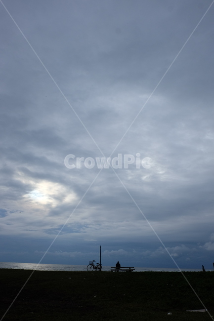 자전거,벤치,하늘,구름,sky,자연,풍경,nature,landscape,outdoors,옥외