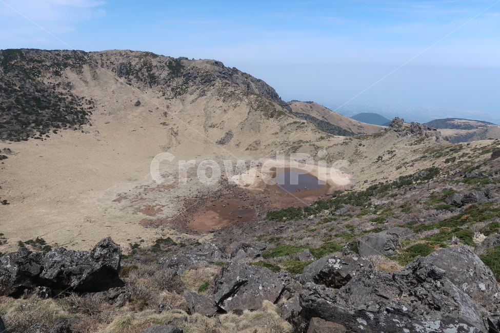 산,백록담,한라산,분화구,자연,자연,풍경,nature,landscape,ground,바닥,mountain,outdoors,옥외,rubble,파편