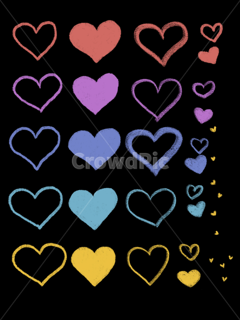 하트,하트그림,색연필,꾸미기,하트모음,ppt