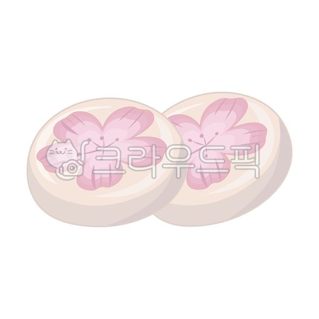 Traditional rice cake,hwajeon,azalea flower rice cake,traditional dessert,korean dessert,azalea rice cake,newtro dessert,retro dessert,sweet,honey rice cake,dessert,snack,illustration,vector,hand drawn,planner,diary,dakku,sticker,brown