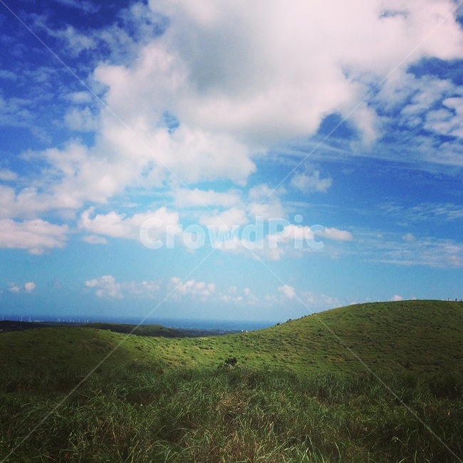 제주도,오름,하늘,언덕,구름,자연,힐링