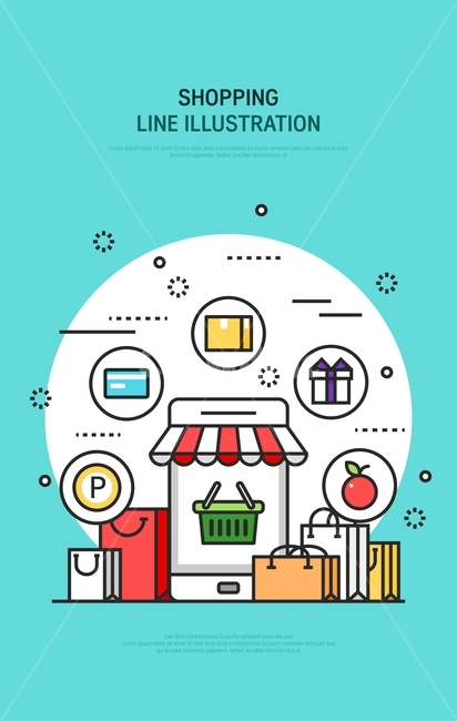 모바일,휴대폰,상점,가게,쇼핑백,쇼핑,라인,라인아이콘,인포그래픽,쇼핑,shopping,그래픽,일러스트레이션,graphic,illustration