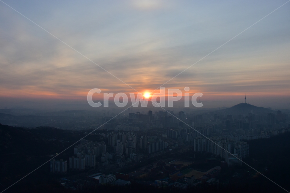 안산,일출,해맞이,해돋이,서울,아침,도시,도심지,풍경,미세먼지,겨울,도시,풍경,city,landscape