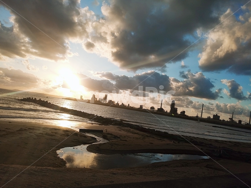 새벽,아침,sea,바다,mudflat,갯벌,light,빛,sunlight,햇빛