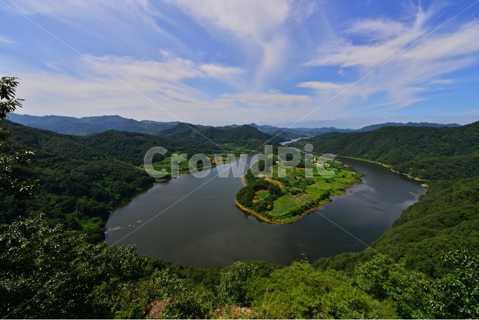 nature,자연,scenery,풍경,outdoors,옥외,landscape,경치,water,물,river,강,임실,국사봉,물돌이,태극물돌이,임실물돌이,임실태극물돌이,하늘,구름,여름,계절