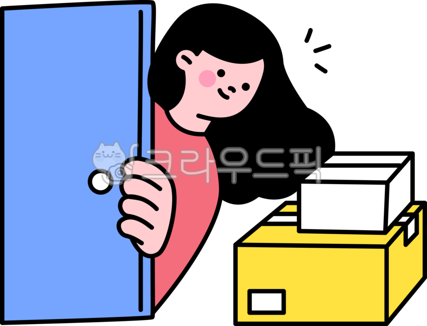 outline,cute,simple,plain,illustration,shopping,store,market,shop,purchase,sale,consumer,buy,shopping mall,person,upper body,delivery complete,courier,delivery,doorstep