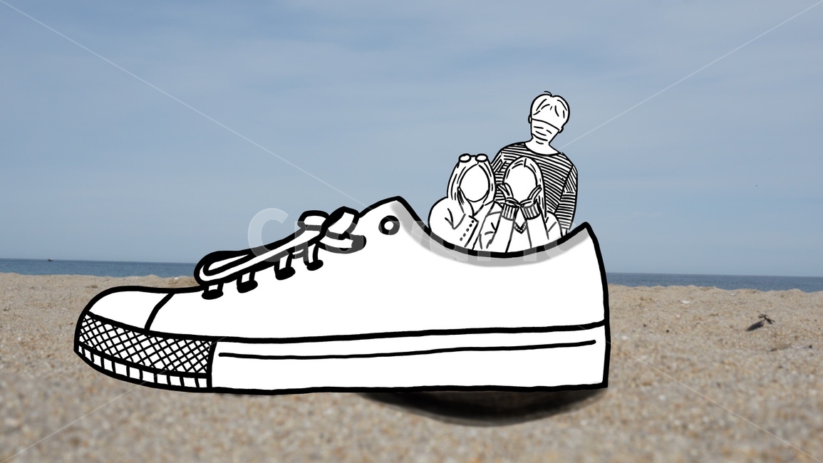 일러스트,여행,바다,모래,신발,그림,가족,그래픽,일러스트레이션,graphic,illustration