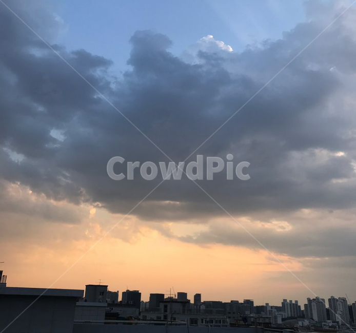 구름,하늘,저녁,밤,노을,감성,서울