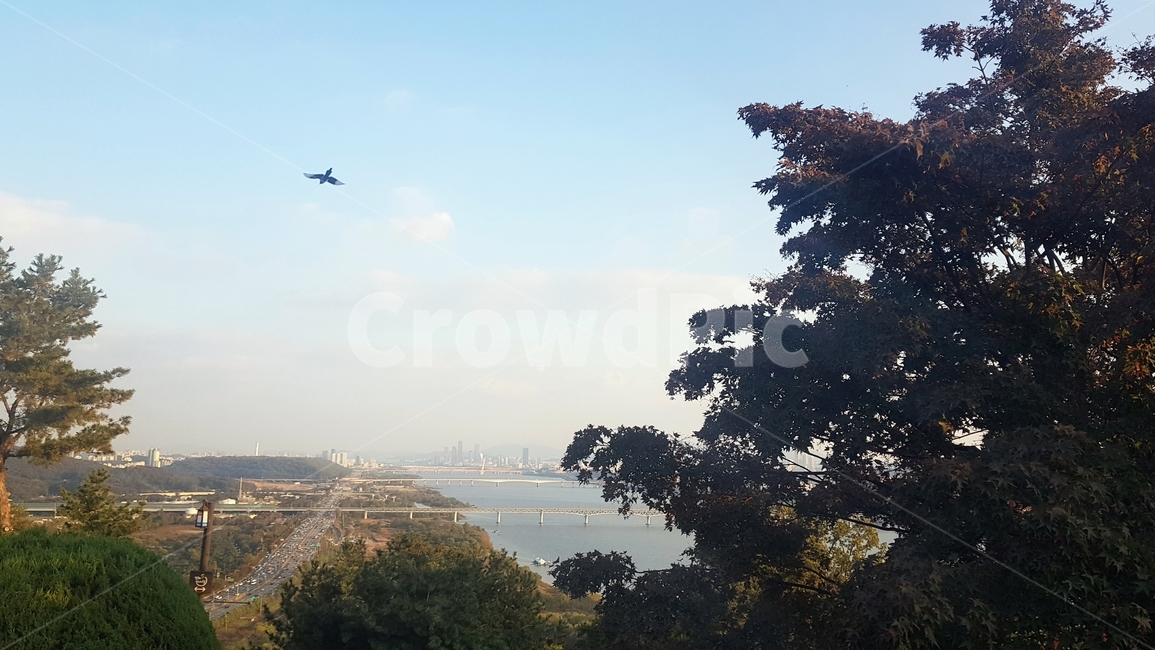 방화대교,행주산성,한강,소나무,풍경,다리,bridge,구름,하늘,새