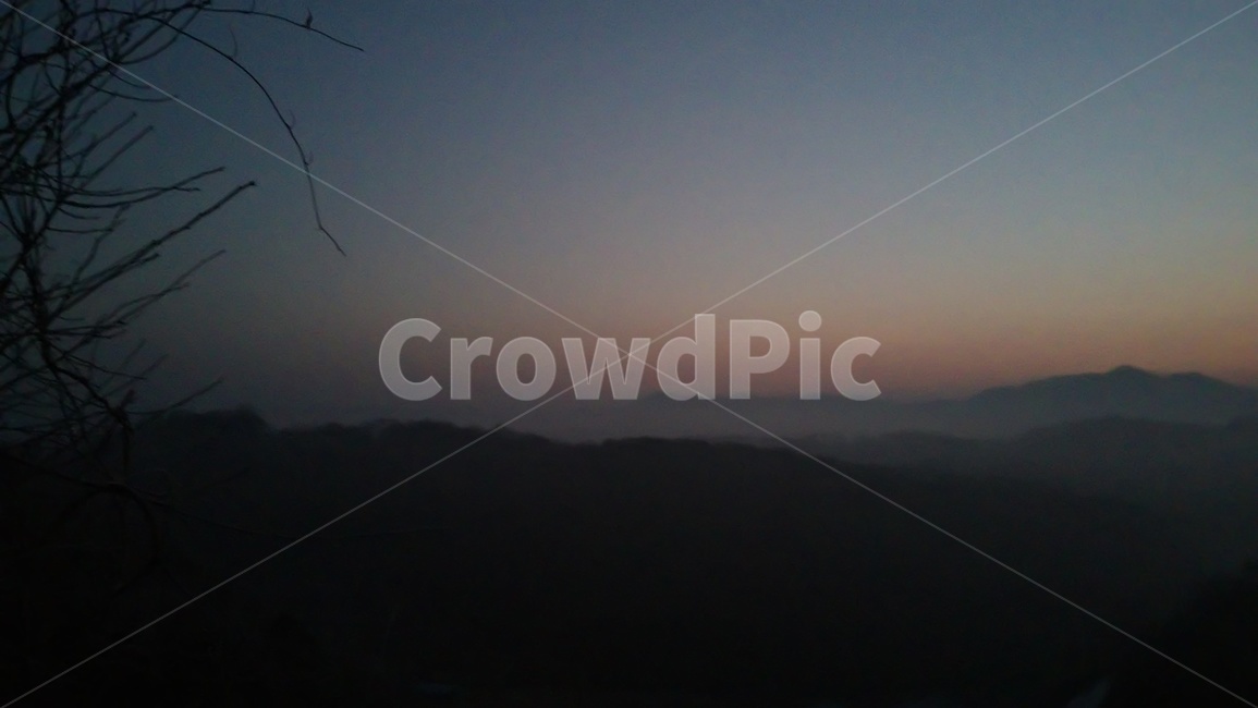 풍경,겨울,춥다,눈,저녁,겨울산