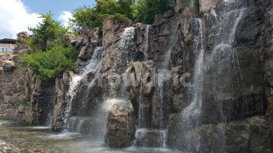 폭포,여름,공원,물줄기,시원함,waterfall,summer,park,cool