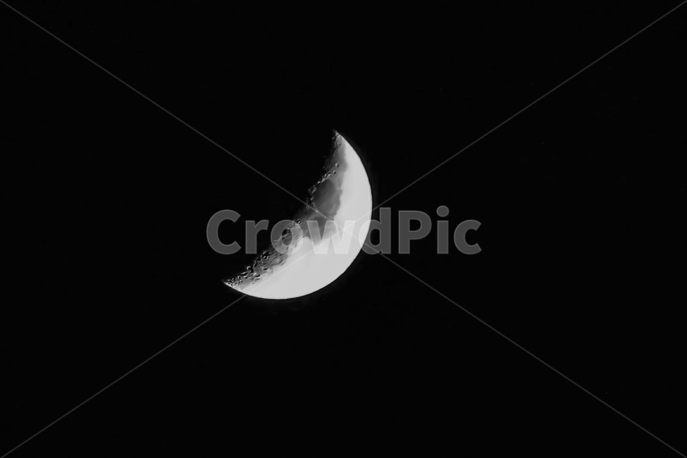 달,밤,흑백,반달,망원,검은색,야경,밤,풍경,nightscape,night,landscape