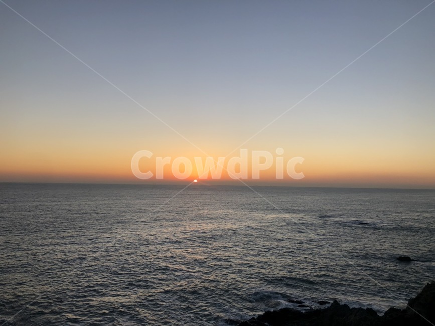 일출,자연,sky,바다,파도,부산