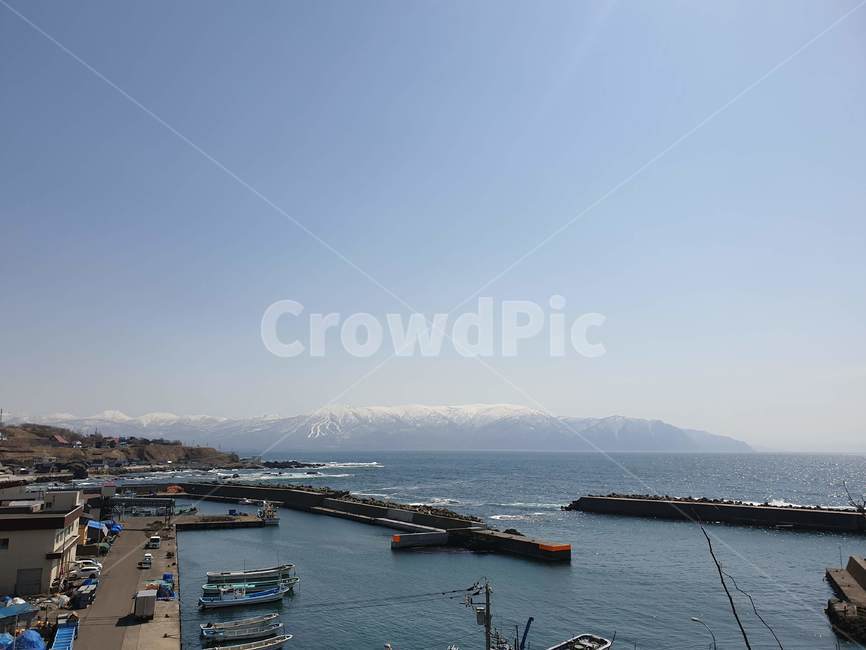 항구,바다,산,배,일본,홋카이도,water,물,port,dock,pier