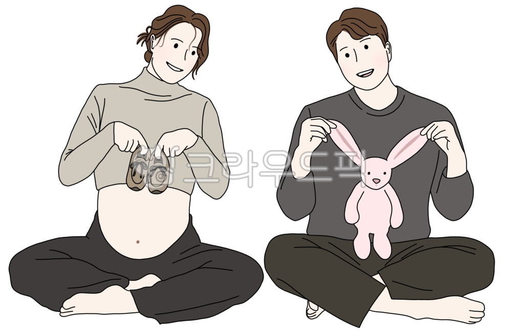 만삭, 만삭일러스트, 임신, 임산부, 임산부그림, 사진,이미지,일러스트,캘리그라피 - 도루작가