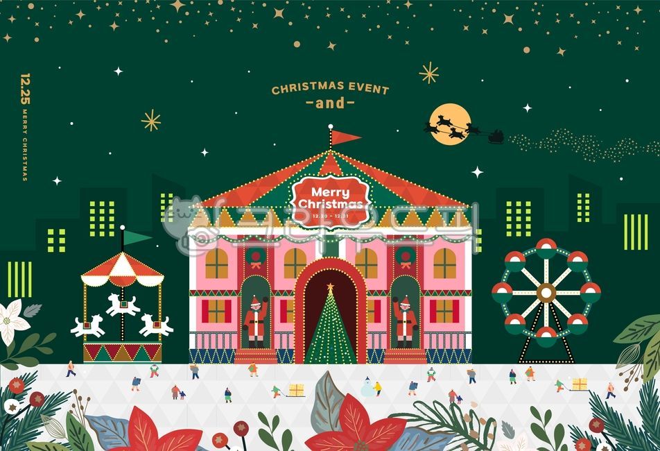 크리스마스,성탄절,성탄,겨울,눈,눈결정,시즌,쇼핑,할인,이벤트,팝업,배너,프레임,템플릿,탬플릿,트리,크리스마스트리,회전목마,백화점,건물,빌딩,꽃,남자,여자,어린이,사람들,산타,산타클로스,썰매,밤,풍차