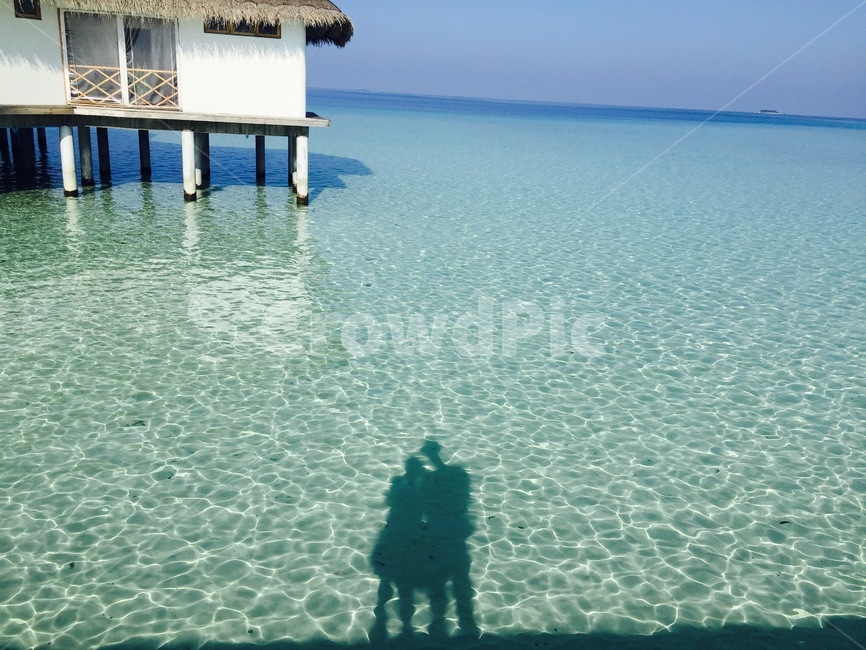 몰디브,신혼여행,부부,커플그림자,그림자,해변