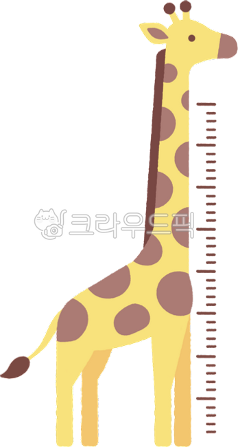 기린,키재기,눈금,길이측정,성장,어린이,신장계,키측정,동물,야생동물,발달,노란색,귀여운,손그림,드로잉,단순한,일러스트레이션,사파리,높이