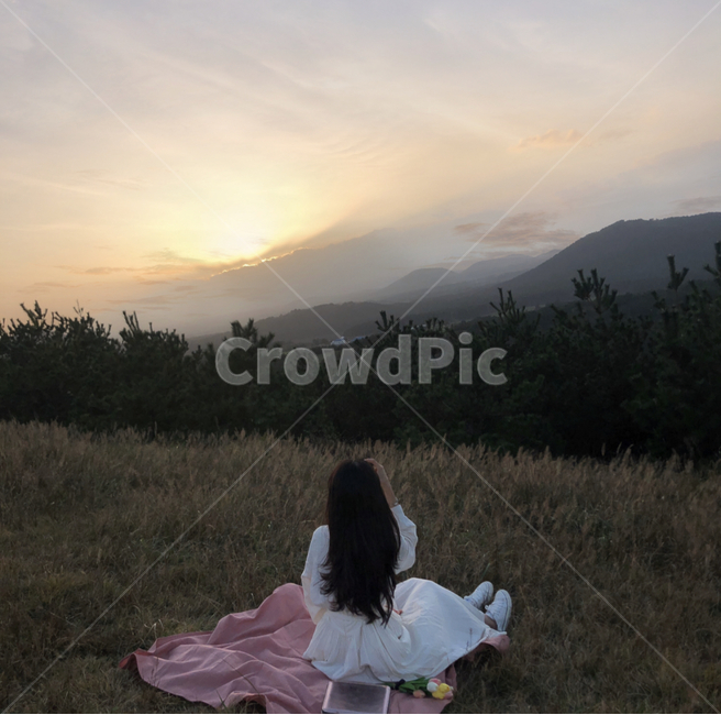 의류,사람,의복,인간,피크닉,오름,제주도,아부오름,사람,인물,인간,human,person,여성,여자,woman,female,lady