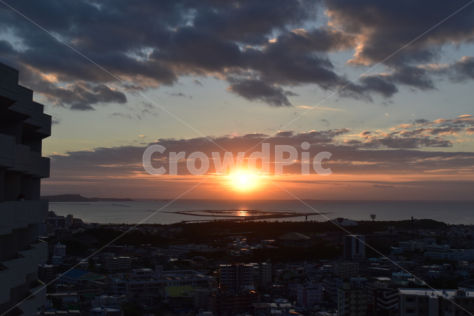 노을,일본,오키나와,해질녘,구름,도시,풍경,city,landscape,nature,자연,outdoors,옥외,scenery