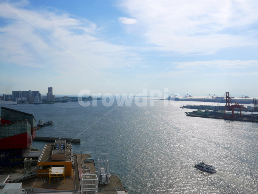 바다,일본,하늘,배,구름,풍경