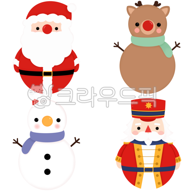 Christmas,character,Christmas,cute,baby,red,winter,year-end,decoration,deco,simple,Christmas illustration,Santa,Rudolph,snowman,nutcracker,doll,toy,soldier
