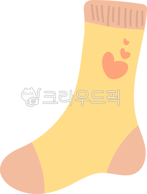 양말,노란양말,양말일러스트,하트,의류